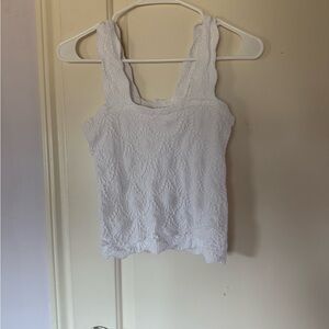 Aura White Textured Tank Top